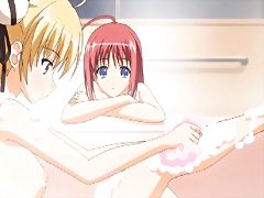Two Japanese hentai taking bath