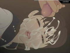 Hentai sex game Huge bukkake on Japanese schoolgirl